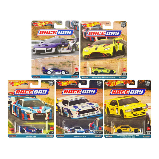 "Race Day" 5 piece Set "Car Culture" Series Diecast Model Cars by Hot Wheels