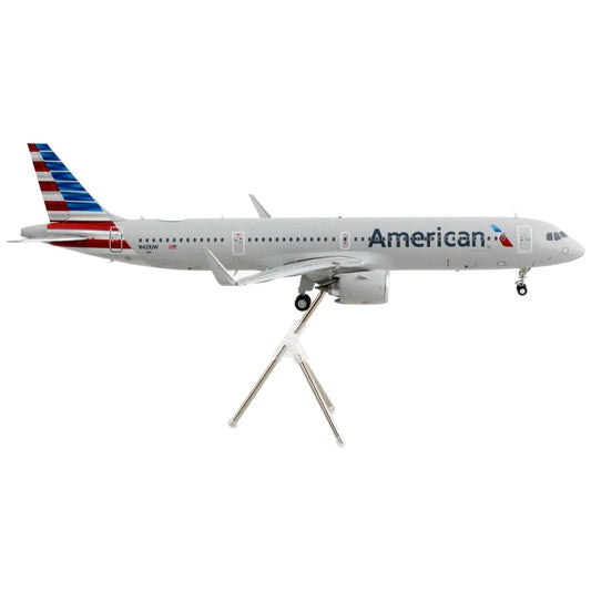 Airbus A321neo Commercial Aircraft "American Airlines" Silver with Striped Tail "Gemini 200" Series 1/200 Diecast Model Airplane by GeminiJets