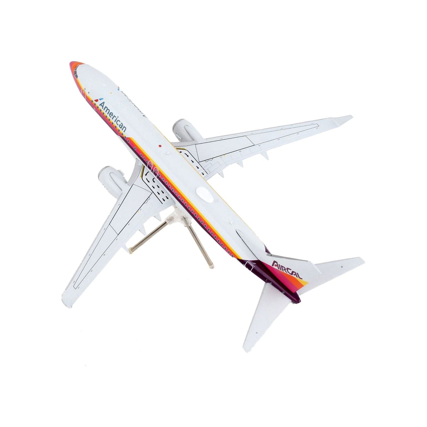 Boeing 737-800 Commercial Aircraft "American Airlines - AirCal" Gray with Stripes "Gemini 200" Series 1/200 Diecast Model Airplane by GeminiJets