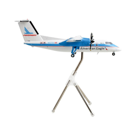 Bombardier Dash 8-100 Commercial Aircraft "American Eagle - Piedmont Airlines" White with Blue Stripes "Gemini 200" Series 1/200 Diecast Model Airplane by GeminiJets