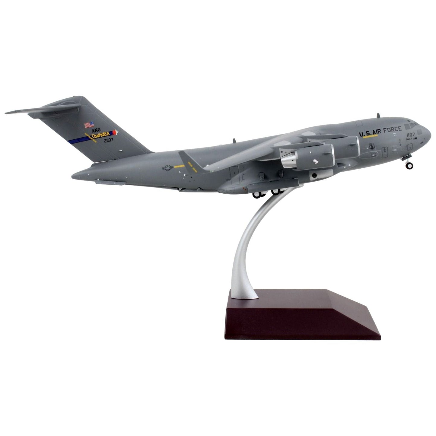 Boeing C-17 Globemaster III Transport Aircraft "North Carolina Air National Guard Charlotte ANGB" United States Air Force "Gemini 200" Series 1/200 Diecast Model Airplane by GeminiJets