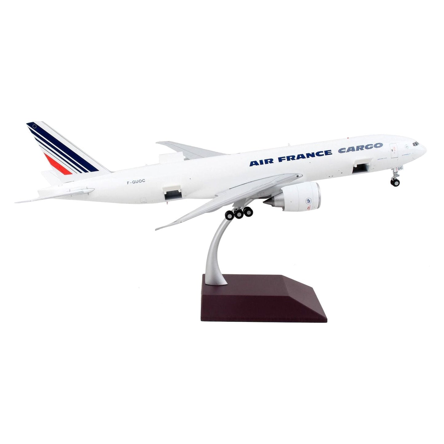 Boeing 777F Commercial Aircraft "Air France Cargo" White with Striped Tail "Gemini 200 - Interactive" Series 1/200 Diecast Model Airplane by GeminiJets