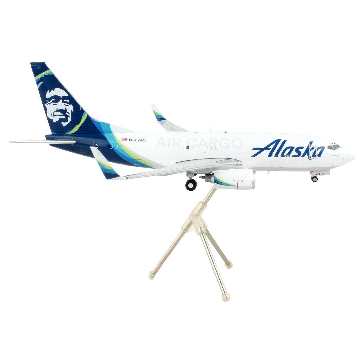 Boeing 737-700BDSF Commercial Aircraft "Alaska Air Cargo" White with Blue Tail "Gemini 200" Series 1/200 Diecast Model Airplane by GeminiJets