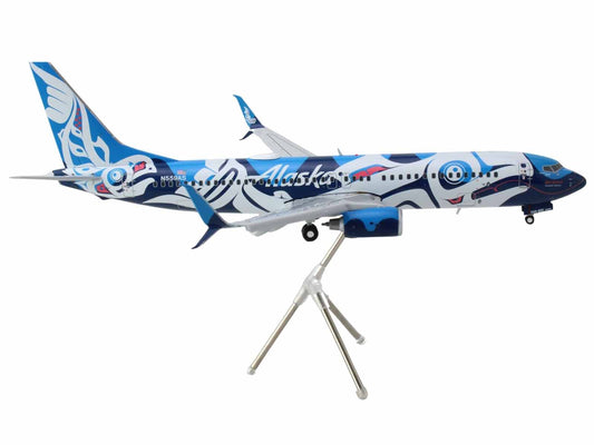 Boeing 737-800 Commercial Aircraft with Flaps Down "Alaska Airlines" (N559AS) Salmon People Livery "Gemini 200" Series 1/200 Diecast Model Airplane by GeminiJets