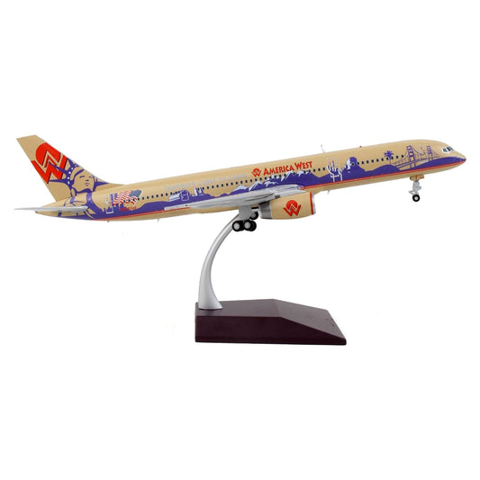 Boeing 757-200 Commercial Aircraft "America West Airlines" Beige with Purple Graphics "Gemini 200" Series 1/200 Diecast Model Airplane by GeminiJets