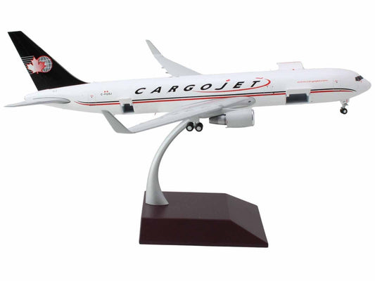 Boeing 767-300F Commercial Aircraft "Cargojet Airways" (C-FGSJ) White with Black Tail "Gemini 200 - Interactive Series" 1/200 Diecast Model Airplane by GeminiJets