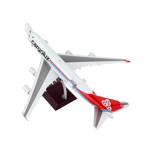 Boeing 747-400F Commercial Aircraft "Cargolux" Gray with Red Tail "Gemini 200 - Interactive" Series 1/200 Diecast Model Airplane by GeminiJets