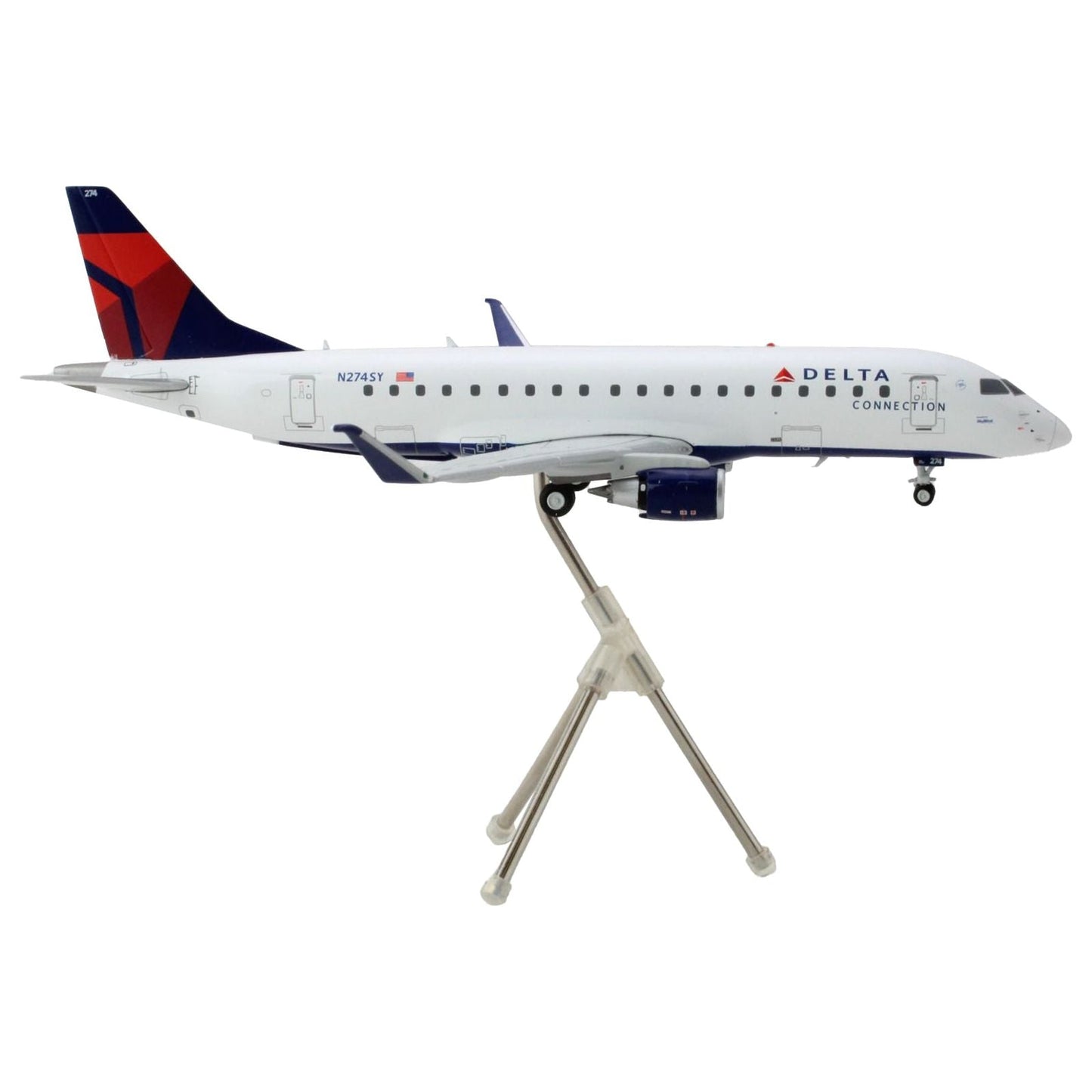 Embraer ERJ-175 Commercial Aircraft "Delta Connection" White with Blue and Red Tail "Gemini 200" Series 1/200 Diecast Model Airplane by GeminiJets