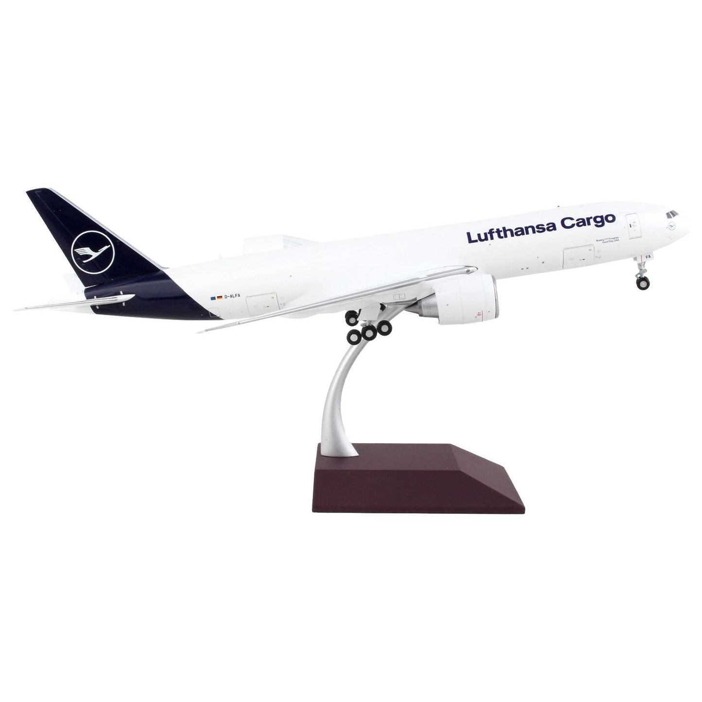 Boeing 777F Commercial Aircraft "Lufthansa Cargo" White with Blue Tail "Gemini 200 - Interactive" Series 1/200 Diecast Model Airplane by GeminiJets