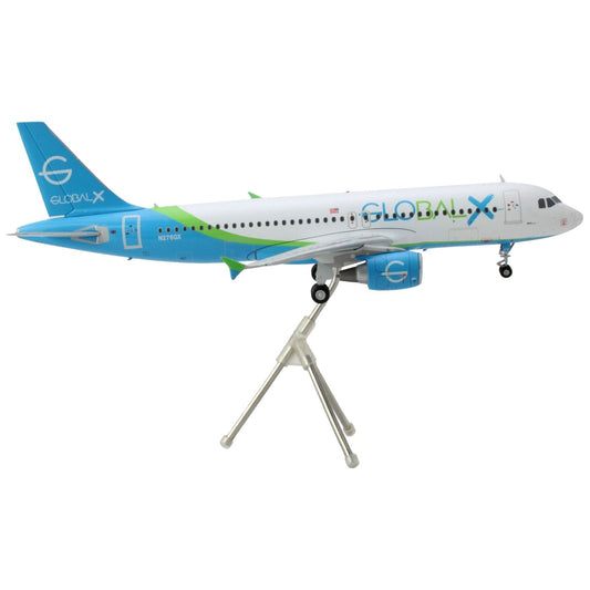 Airbus A320 Commercial Aircraft "GlobalX Airlines" White with Blue and Green Tail "Gemini 200" Series 1/200 Diecast Model Airplane by GeminiJets