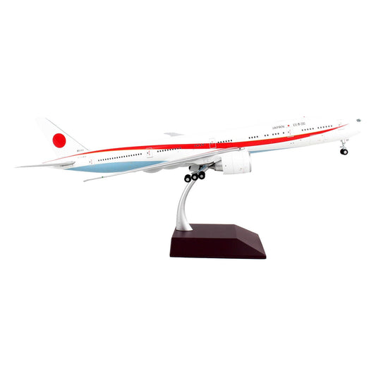 Boeing 777-300ER Commercial Aircraft "Japan Air Self-Defense Force (JASDF)" White with Red Stripes "Gemini 200" Series 1/200 Diecast Model Airplane by GeminiJets