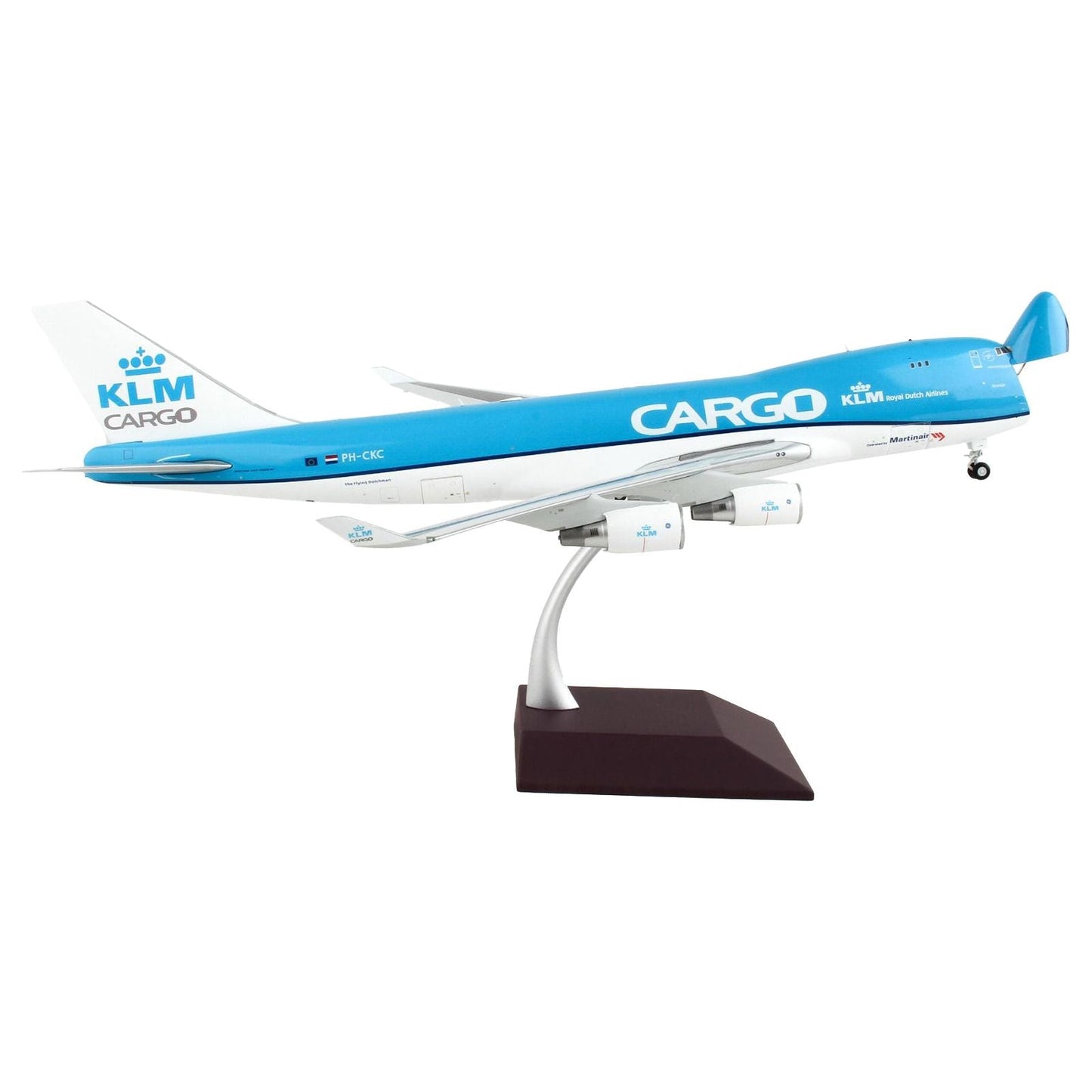 Boeing 747-400F Commercial Aircraft "KLM Royal Dutch Airlines Cargo" Blue with White Tail "Gemini 200 - Interactive" Series 1/200 Diecast Model Airplane by GeminiJets