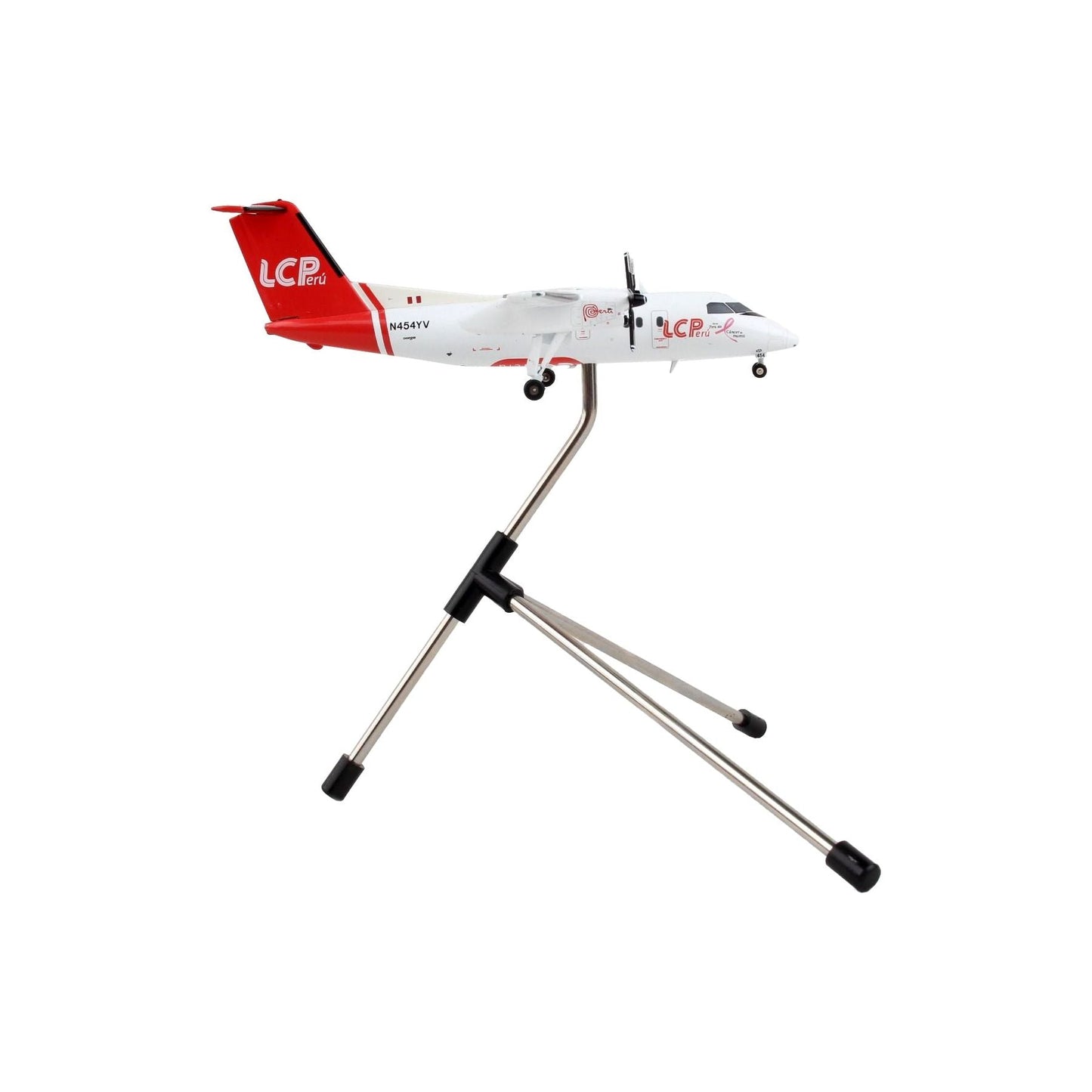 Bombardier Dash 8-200 Commercial Aircraft "LC Peru" White with Red Tail "Gemini 200" Series 1/200 Diecast Model Airplane by GeminiJets