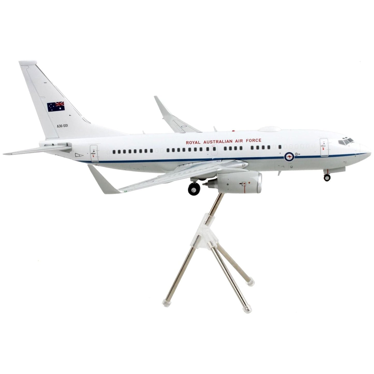 Boeing 737-700 Transport Aircraft "Royal Australian Air Force - A36-001" White and Gray "Gemini 200" Series 1/200 Diecast Model Airplane by GeminiJets