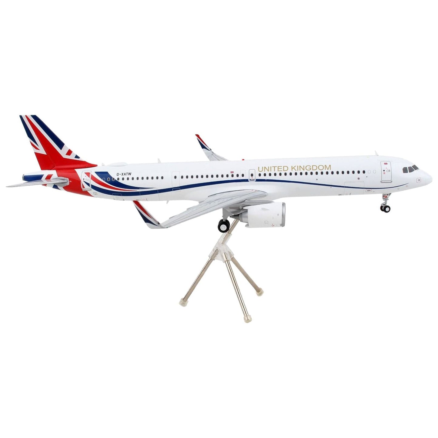 Airbus A321neo Commercial Aircraft "British Royal Air Force" White with United Kingdom Flag Graphics "Gemini 200" Series 1/200 Diecast Model Airplane by GeminiJets