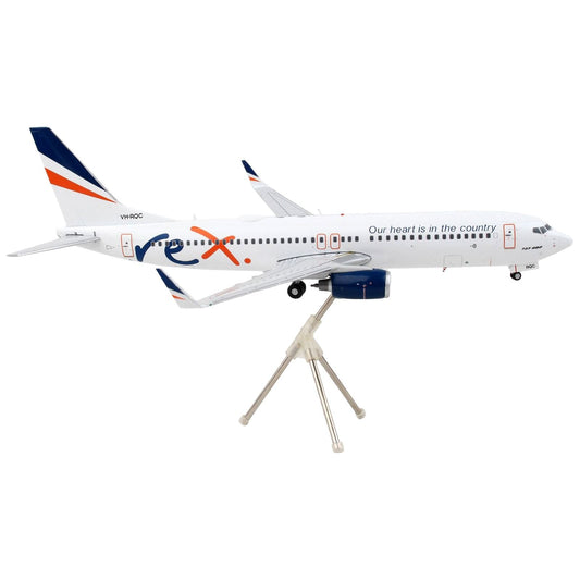 Boeing 737-800 Commercial Aircraft "Regional Express Rex Airlines" White with Striped Tail "Gemini 200" Series 1/200 Diecast Model Airplane by GeminiJets