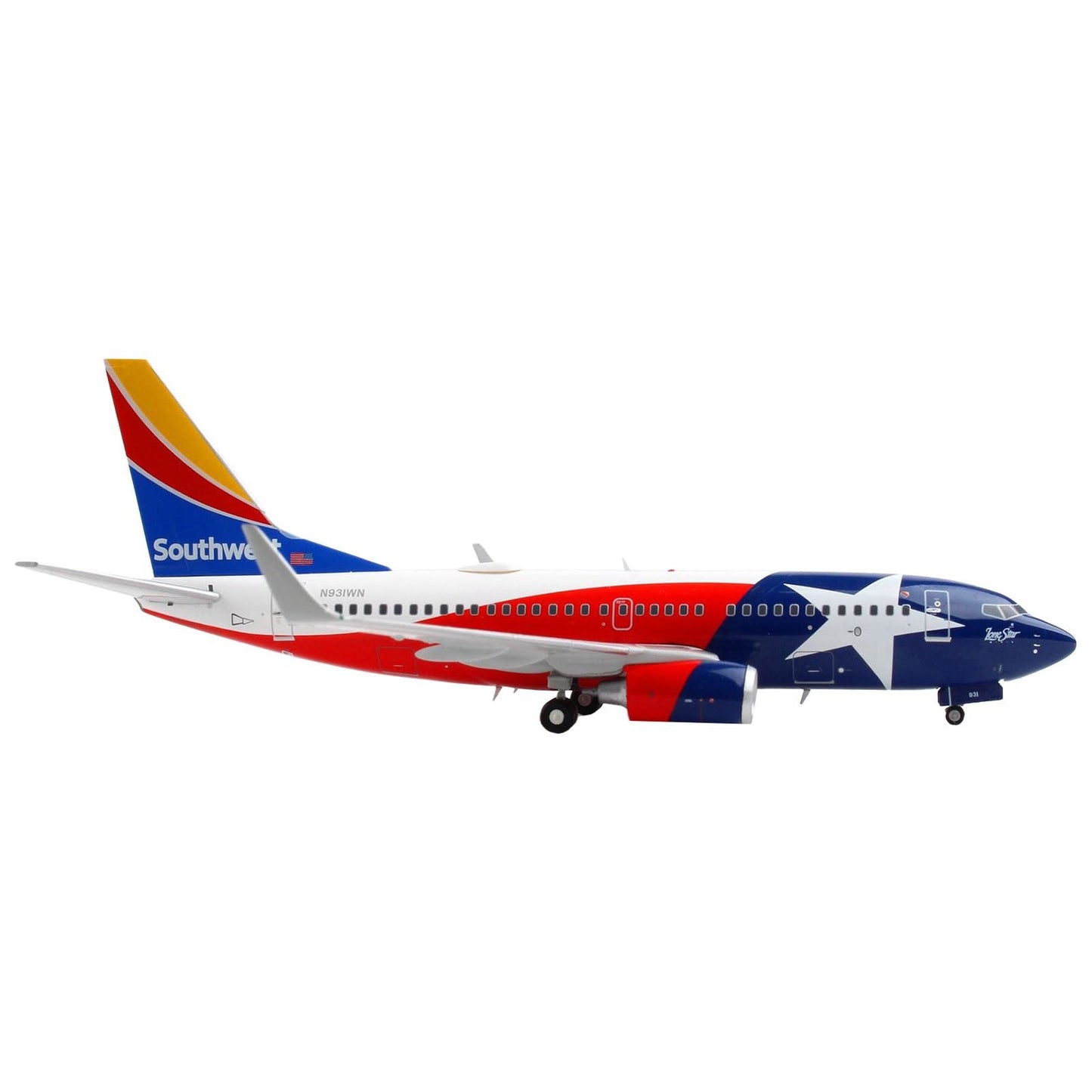 Boeing 737-700 Commercial Aircraft "Southwest Airlines - Lone Star One" Texas Flag Livery "Gemini 200" Series 1/200 Diecast Model Airplane by GeminiJets