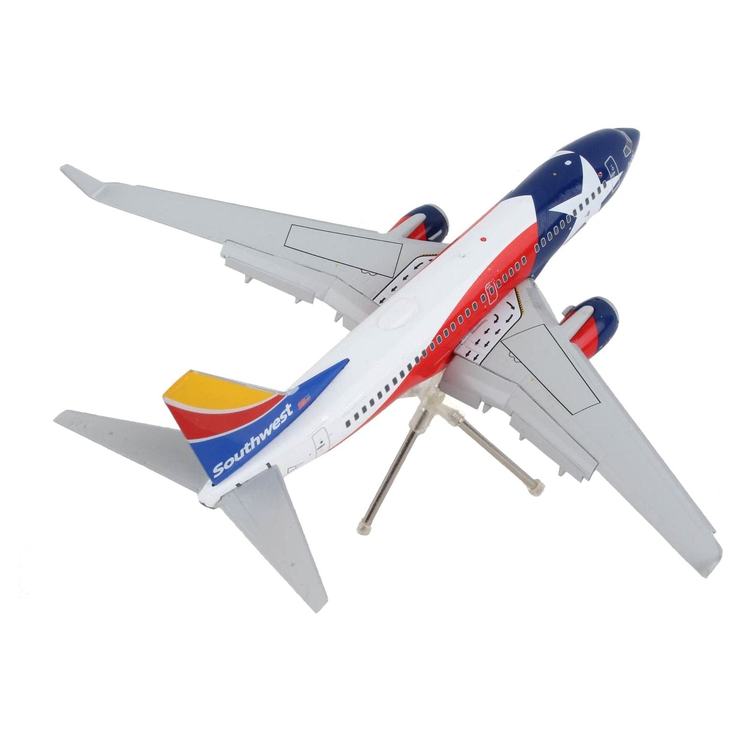 Boeing 737-700 Commercial Aircraft with Flaps Down "Southwest Airlines - Lone Star One" Texas Flag Livery "Gemini 200" Series 1/200 Diecast Model Airplane by GeminiJets