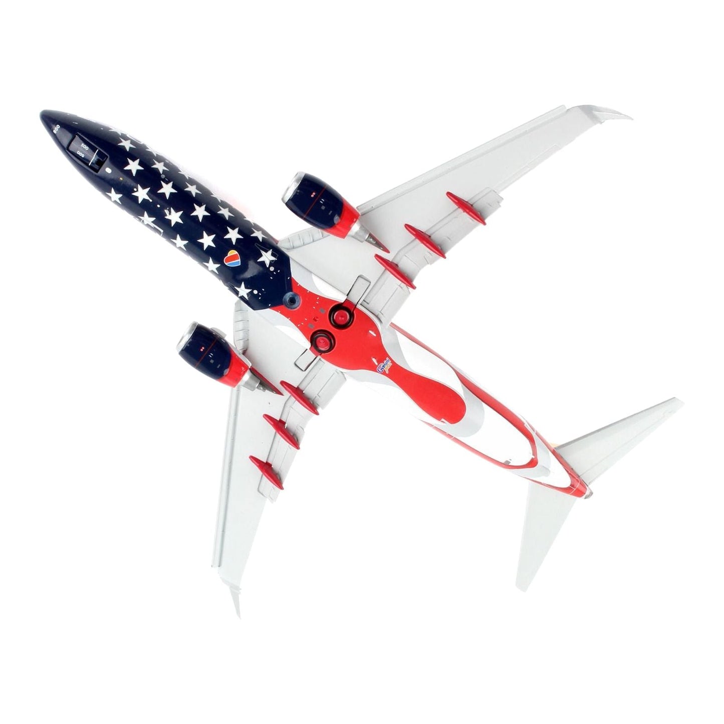 Boeing 737-800 Commercial Aircraft with Flaps Down "Southwest Airlines - Freedom One" American Flag Livery "Gemini 200" Series 1/200 Diecast Model Airplane by GeminiJets