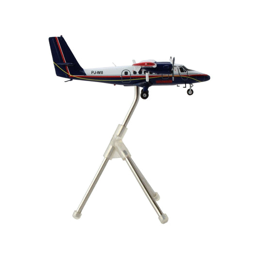 De Havilland DHC-6-300 Commercial Aircraft with Flaps Down "Winair" White and Blue with Red Stripes "Gemini 200" Series 1/200 Diecast Model by GeminiJets