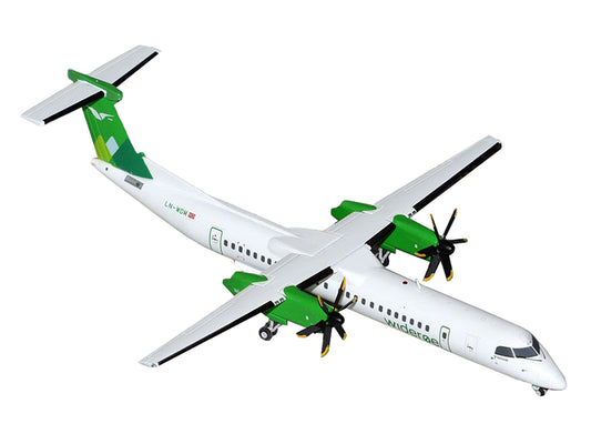 Bombardier Q400 Commercial Aircraft "Wideroe" (LN-WDM) White with Green Tail "Gemini 200" Series 1/200 Diecast Model Airplane by GeminiJets