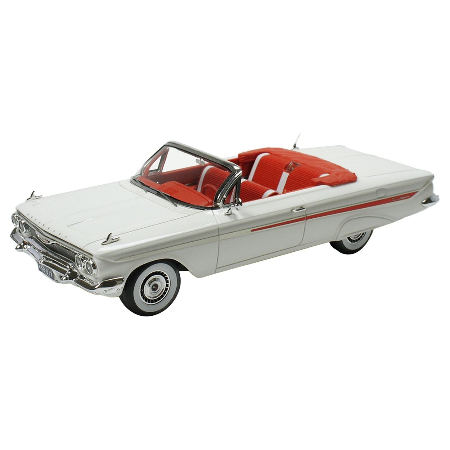 1961 Chevrolet Impala Convertible White with Red Interior Limited Edition to 240 pieces Worldwide 1/43 Model Car by Goldvarg Collection