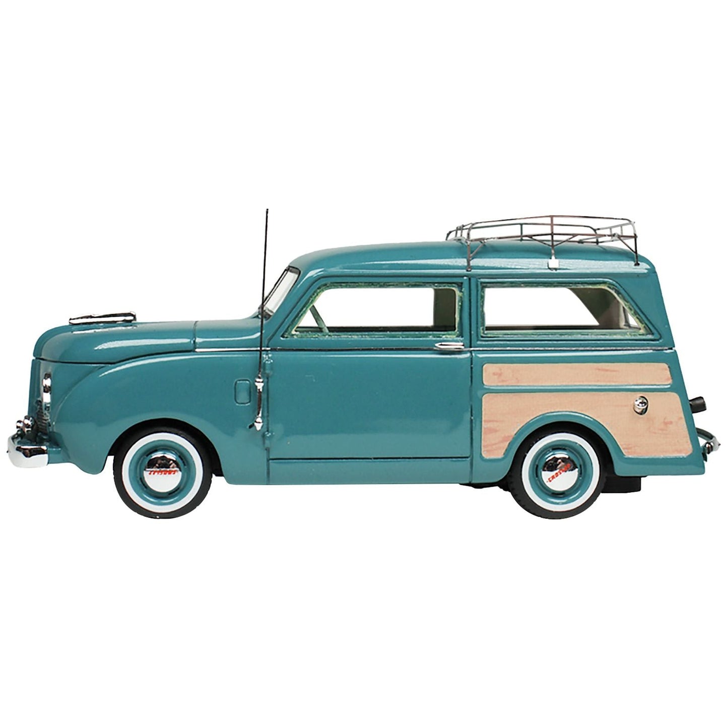 1949 Crosley Station Wagon Medium Blue with Roof Rack and Light Blue Interior Limited Edition to 240 pieces Worldwide 1/43 Model Car by Goldvarg Collection