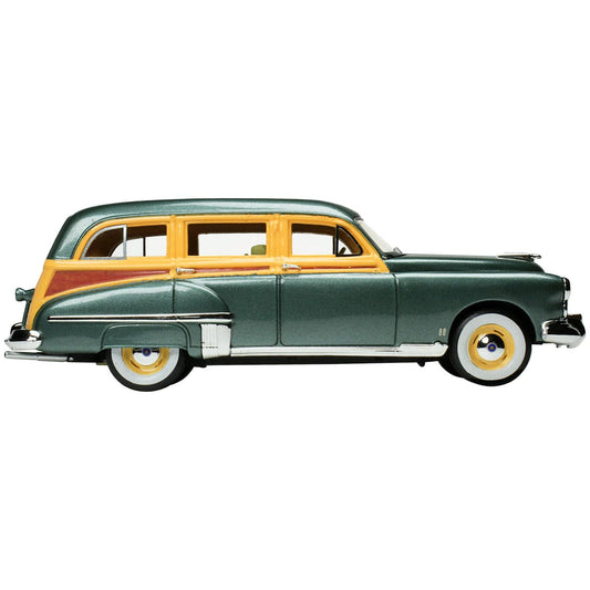 1949 Oldsmobile 88 Station Wagon Alpine Green Metallic with Cream and Woodgrain Sides and Green Interior Limited Edition to 240 pieces Worldwide 1/43 Model Car by Goldvarg Collection