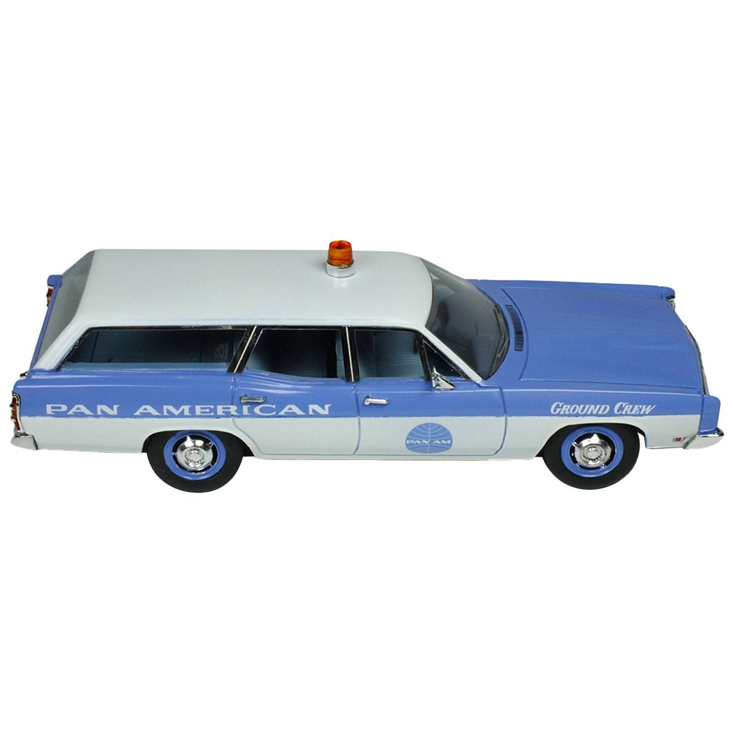 1970 Ford Galaxie Station Wagon Blue and White with Blue Interior "Pan-American Airlines Ground Crew" Limited Edition to 180 pieces Worldwide 1/43 Model Car by Goldvarg Collection