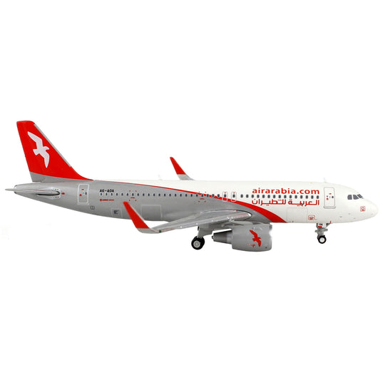 Airbus A320 Commercial Aircraft "Air Arabia" White and Gray with Red Tail 1/400 Diecast Model Airplane by GeminiJets