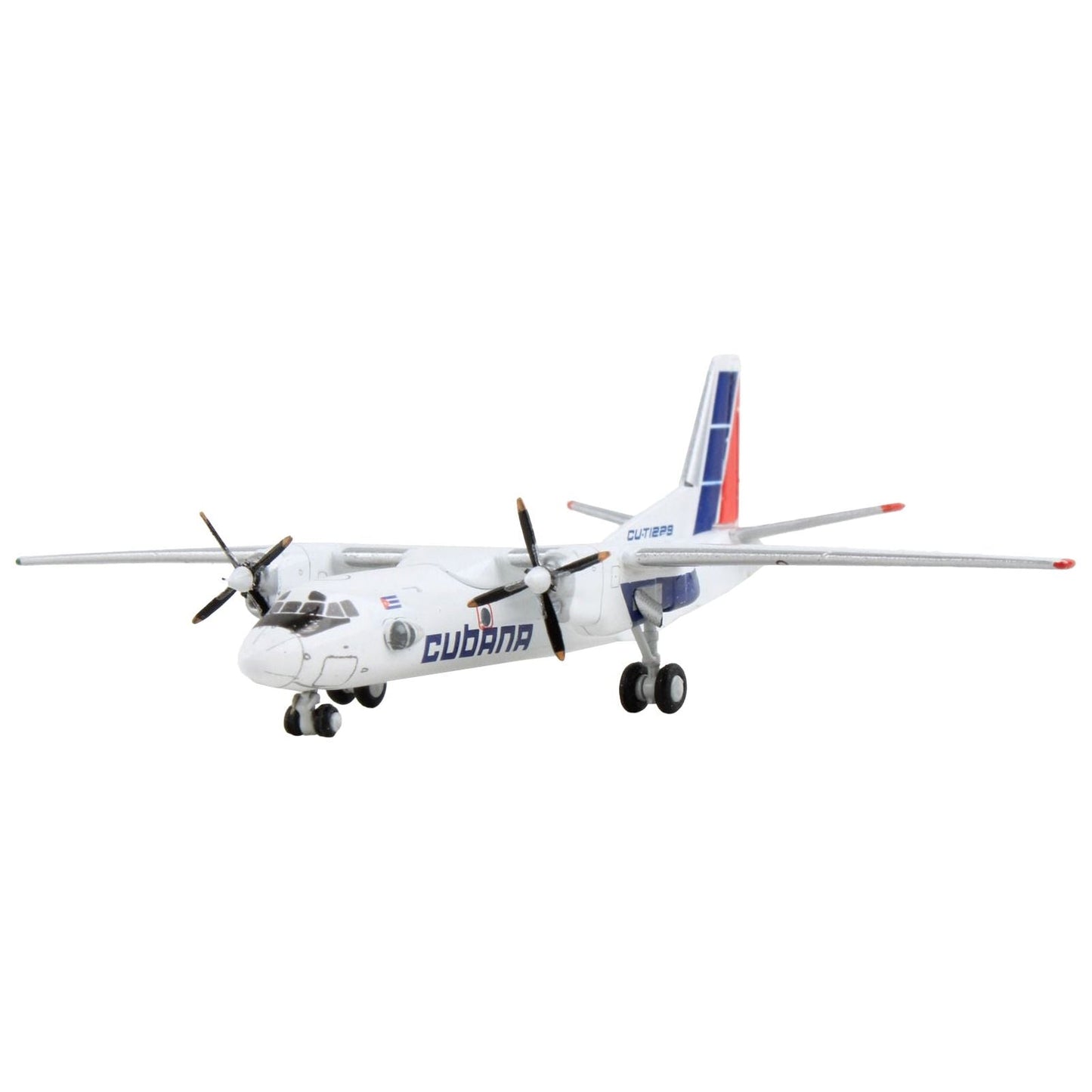 Antonov An-26 Commercial Aircraft "Cubana de Aviacion" White with Red and Blue Tail 1/400 Diecast Model Airplane by GeminiJets