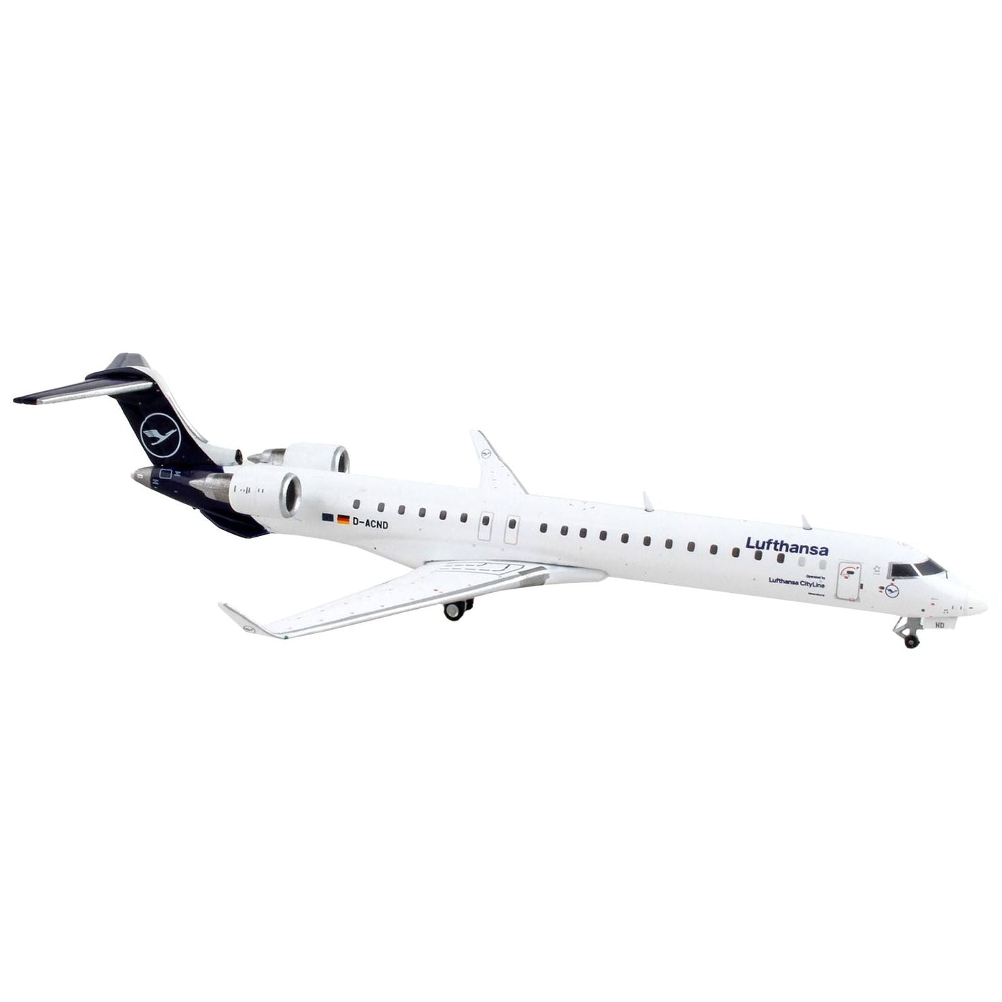 Bombardier CRJ900 Commercial Aircraft "Lufthansa" White with Dark Blue Tail 1/400 Diecast Model Airplane by GeminiJets