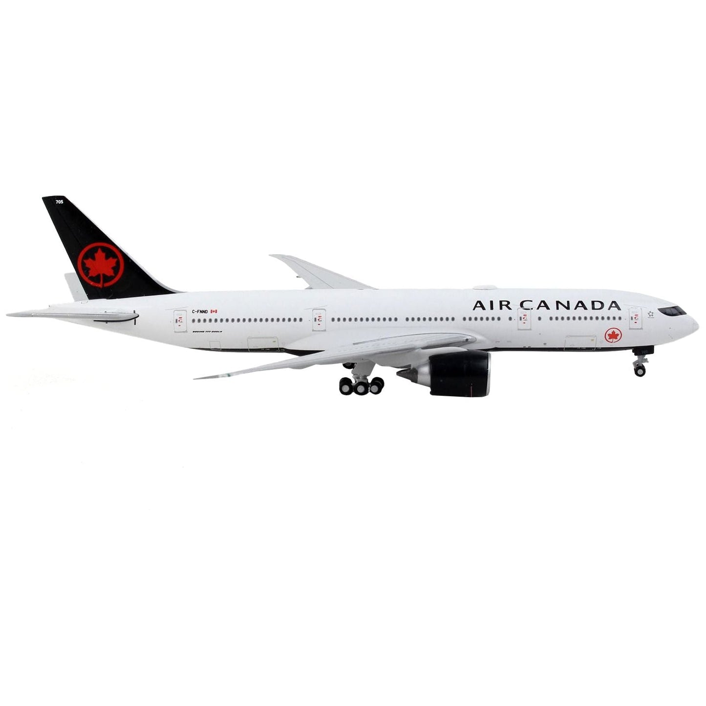 Boeing 777-200LR Commercial Aircraft "Air Canada" White with Black Tail 1/400 Diecast Model Airplane by GeminiJets