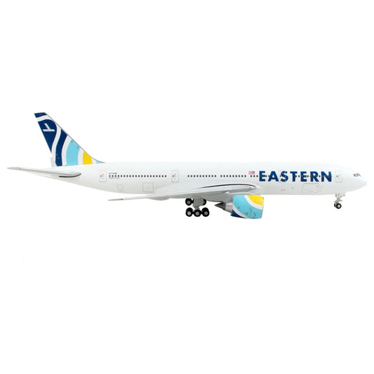 Boeing 777-200ER Commercial Aircraft "Eastern Air Lines" White with Striped Tail 1/400 Diecast Model Airplane by GeminiJets