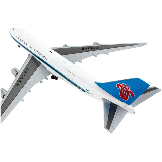 Boeing 747-400F Commercial Aircraft "China Southern Cargo" White with Black Stripes and Blue Tail "Interactive Series" 1/400 Diecast Model Airplane by GeminiJets