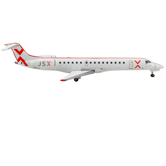 Embraer ERJ-145 Commercial Aircraft "JetSuiteX" White with Red Stripes 1/400 Diecast Model Airplane by GeminiJets