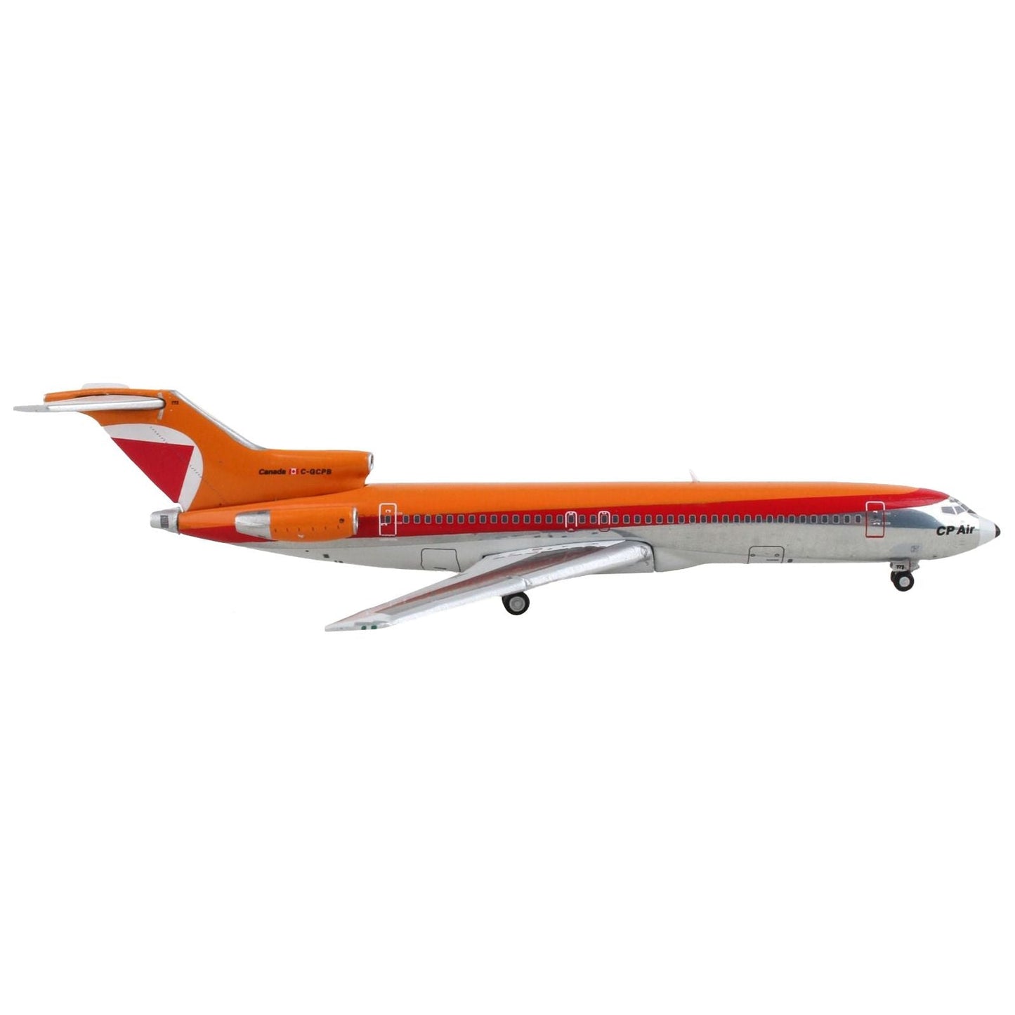 Boeing 727-200 Commercial Aircraft "CP Air" Orange and Silver with Red Stripes 1/400 Diecast Model Airplane by GeminiJets