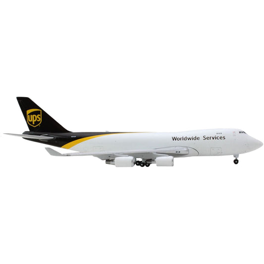 Boeing 747-400F Commercial Aircraft "UPS Worldwide Services" White with Brown Tail 1/400 Diecast Model Airplane by GeminiJets