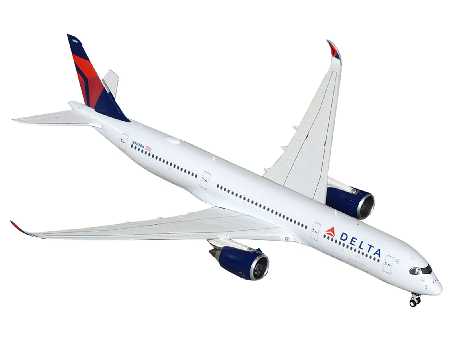 Airbus A350-900 Commercial Aircraft "Delta Air Lines" (N503DN) White with Blue and Red Tail 1/400 Diecast Model Airplane by GeminiJets