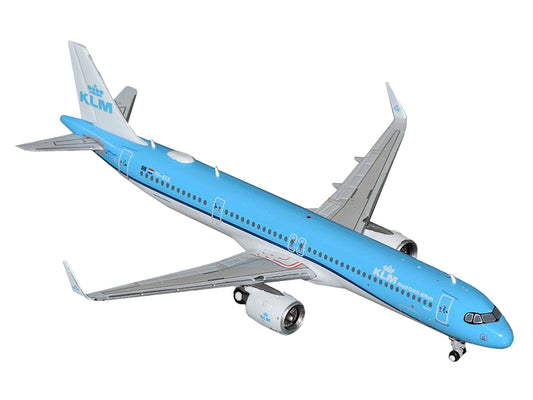 Airbus A321neo Commercial Aircraft "KLM Royal Dutch Airlines" (PH-AXA) Blue and White 1/400 Diecast Model Airplane by GeminiJets