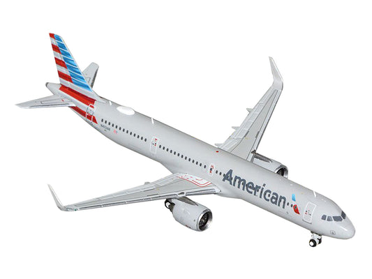 Airbus A321neo Commercial Aircraft "American Airlines" (N413AN) Gray with Striped Tail 1/400 Diecast Model Airplane by GeminiJets