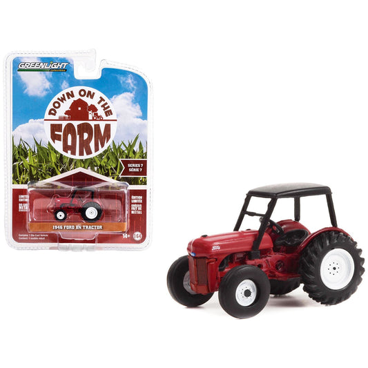 1946 Ford 8N Tractor Red with Black Canopy "Down on the Farm" Series 7 1/64 Diecast Model by Greenlight