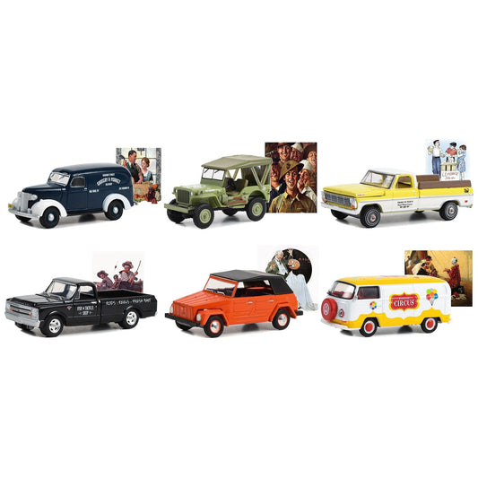 "Norman Rockwell" Set of 6 pieces Series 5 1/64 Diecast Model Cars by Greenlight