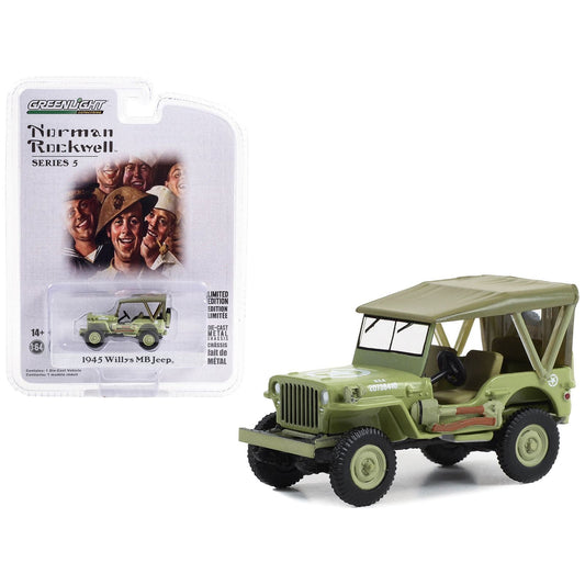 1945 Willys MB Jeep Light Green "U.S. Army" "Norman Rockwell" Series 5 1/64 Diecast Model Car by Greenlight