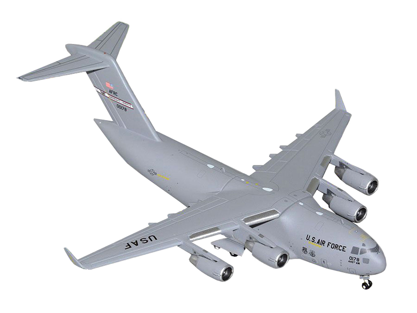 Boeing C-17 Globemaster III Transport Aircraft "Wright-Patterson Air Force Base - United States Air Force" (000-0178) Gray "Gemini Macs" Series 1/400 Diecast Model Airplane by GeminiJets