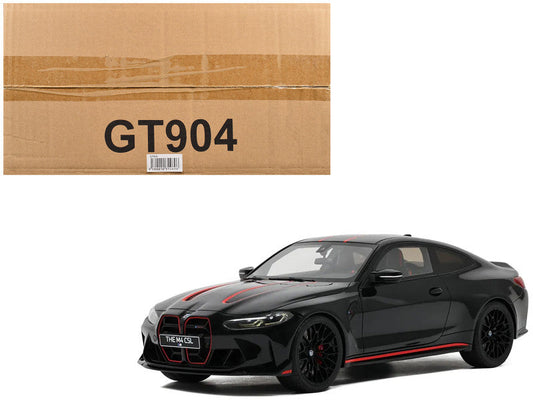 BMW M4 CSL Black with Red Stripes 1/18 Model Car by GT Spirit