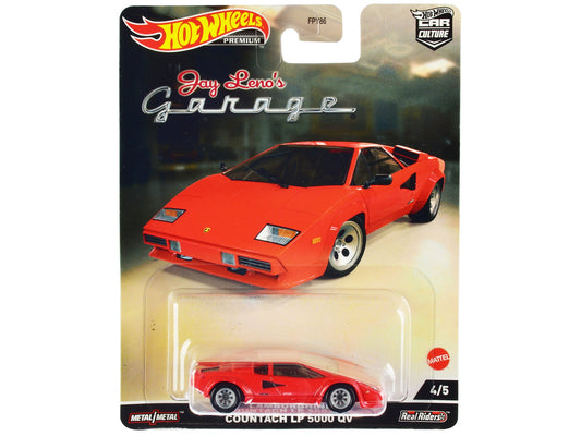 Lamborghini Countach LP 5000 QV Red "Jay Lenoâ€™s Garage" Diecast Model Car by Hot Wheels