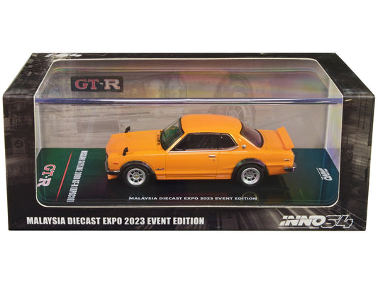 Nissan Skyline 2000 GT-R (KPGC10) RHD (Right Hand Drive) Orange "Malaysia Diecast Expo Event Edition" (2023) 1/64 Diecast Model Car by Inno Models