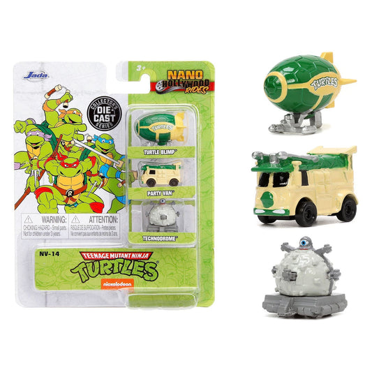 "Teenage Mutant Ninja Turtles" 3 piece Set "Nickelodeon" "Nano Hollywood Rides" Series Diecast Model Cars by Jada