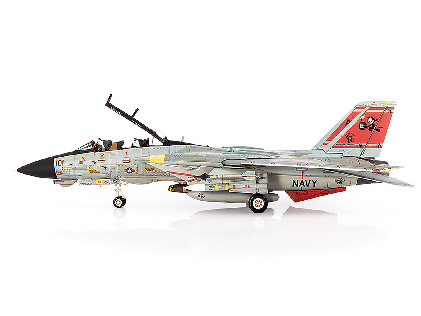 Grumman F-14D Tomcat Fighter Aircraft "VF-31 Tomcatters USS Theodore Roosevelt The Last Flight" (2006) United States Navy 1/72 Diecast Model by JC Wings